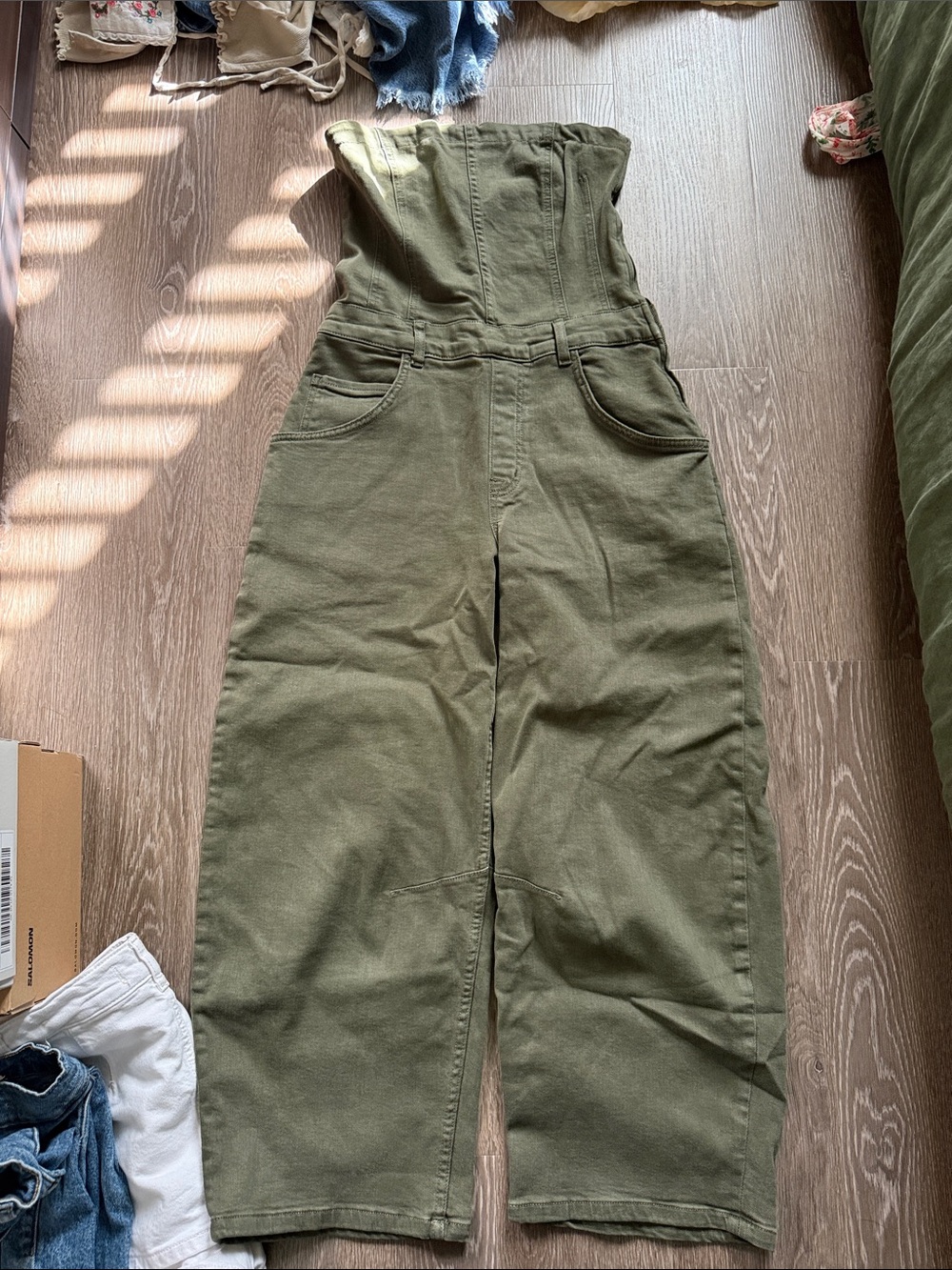 Free People Strapless Barrel Overall